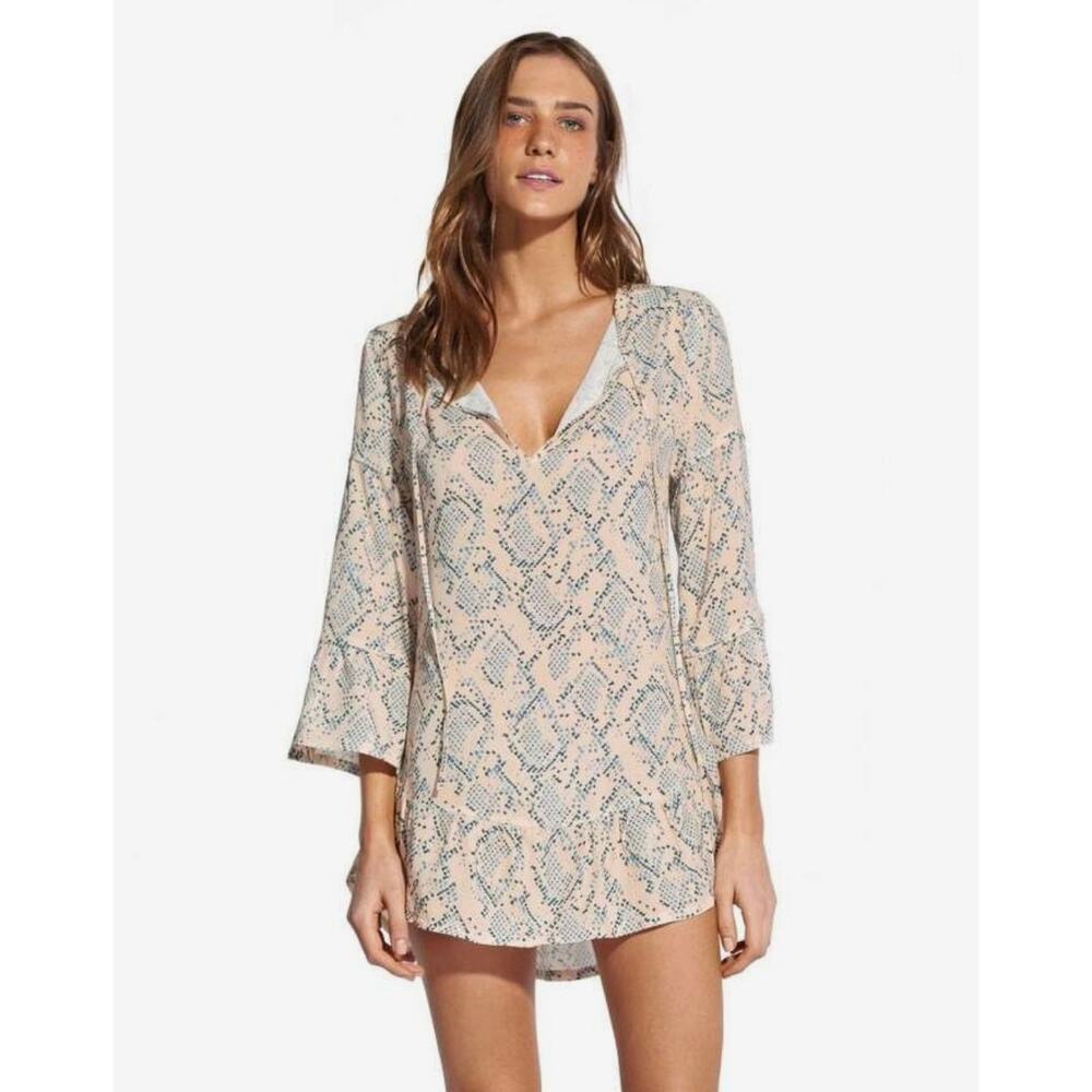 Vix Paula Hermanny Nusa Ruffle Tunic Mini Dress Women’s Size Small